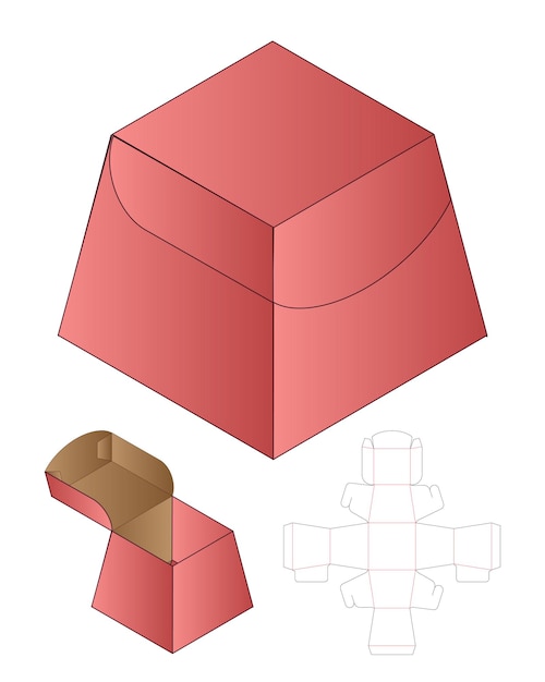 Doosverpakking gestanst sjabloonontwerp 3d mockup