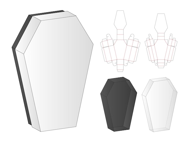 Doosverpakking gestanst sjabloonontwerp 3d mockup