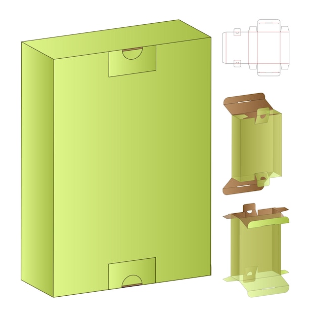Doosverpakking gestanst sjabloonontwerp 3d mockup