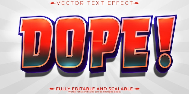 Vector dope text effect editable modern and poster text style