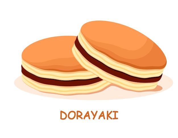 Dorayaki op een witte achtergrond. Japanse keuken.