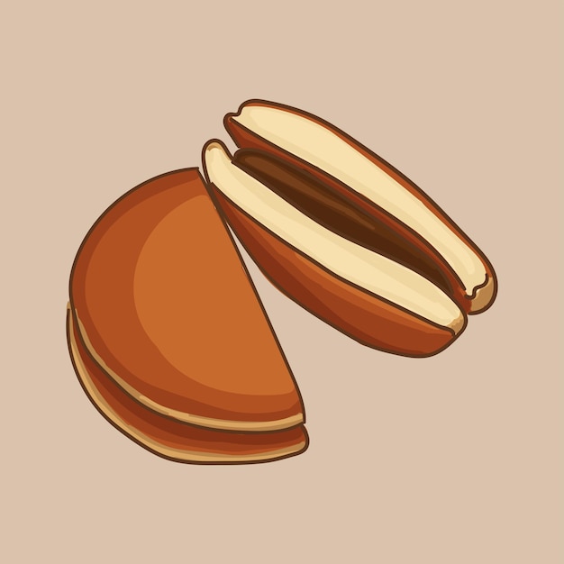 Dorayaki with bean paste. Traditional Japanese pastries