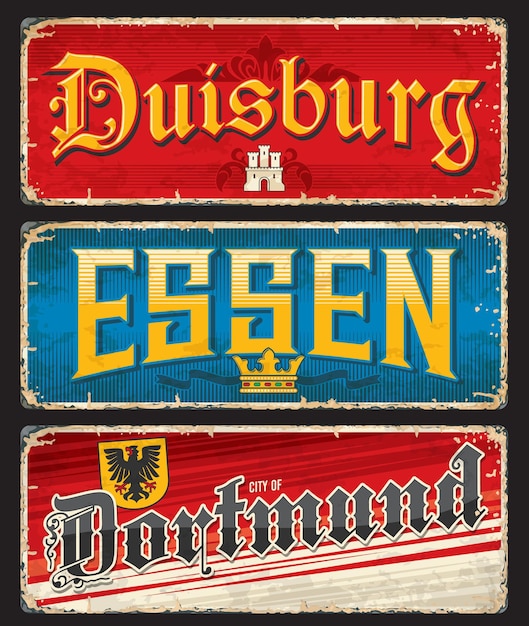 Dortmund duisburg essen german city travel plate