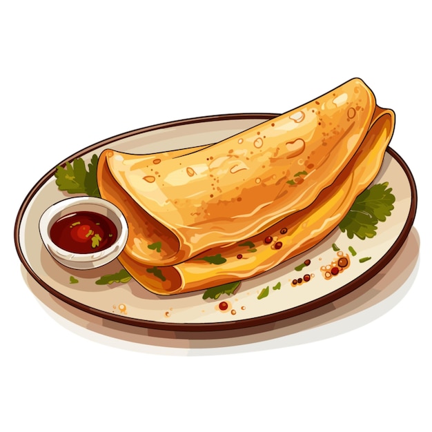 Vector dosa vector on white background