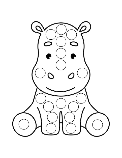 Do a Dot Activity, Dot Marker Coloring Pages, Dot Marker Rhino Coloring Page for Kids