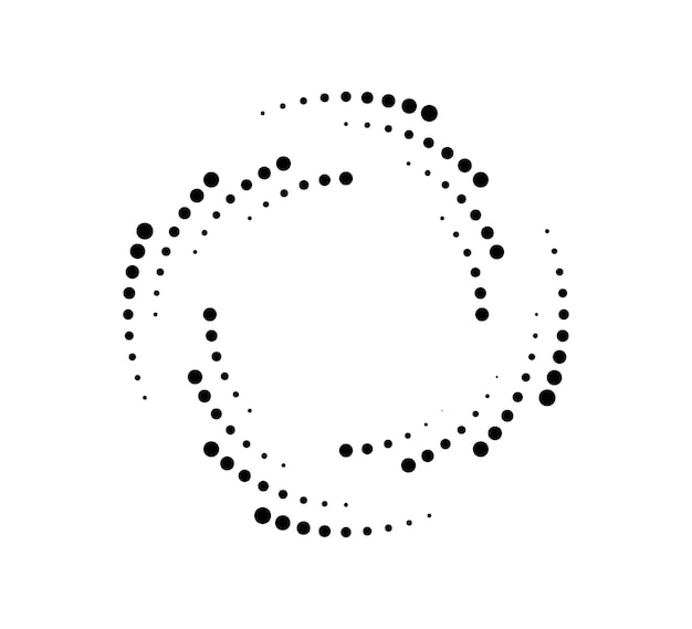 벡터 엠 블 럼 디자인 및 만화에 대 한 도트 원 속도 라인 추상 라운드 기하학적 모양 하프톤 그래픽 스트라이프 질감 원형 모션 라인 벡터 일러스트 레이 션 흰색 배경에 고립
