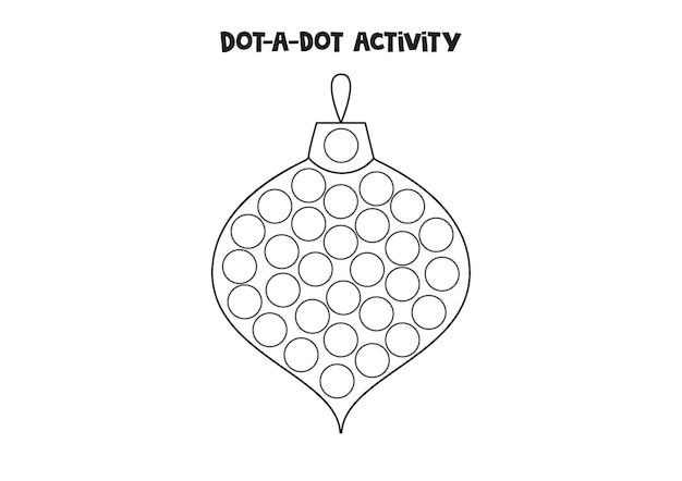 Dot a dot activity with Christmas bauble Dot marker game for preschool kids