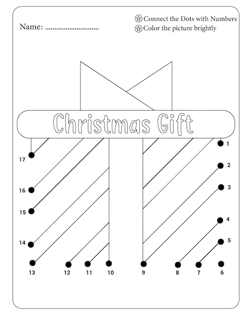 Dot To Dot Christmas Coloring Page