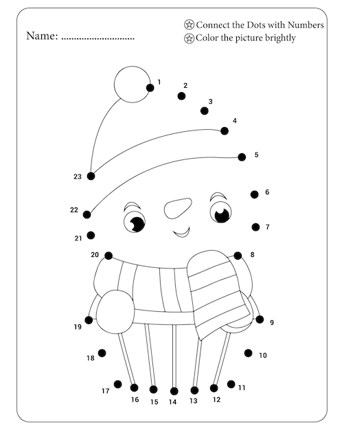 Dot To Dot Christmas Coloring Page