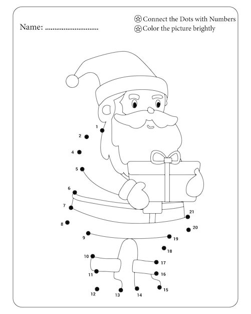 Dot To Dot Christmas Coloring Page