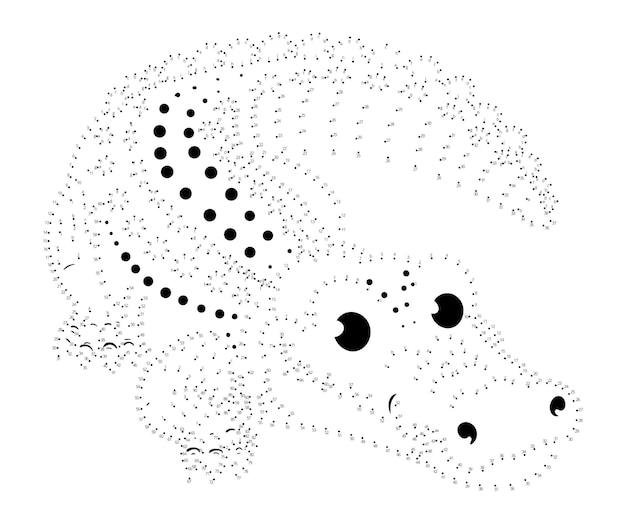 Vector dot to dot crocodile puzzle connect the dots animals