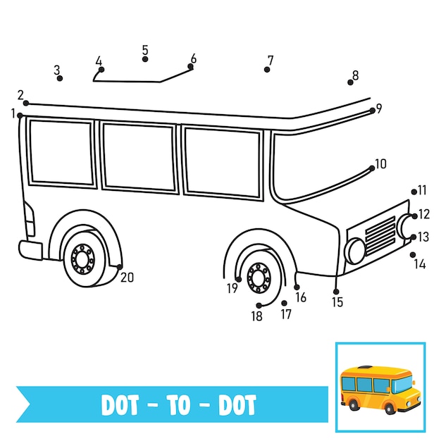 Vector dot to dot game illustration for children education