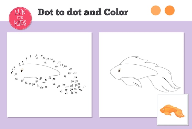 Dot to dot game for kids home schooling Coloring page for children education