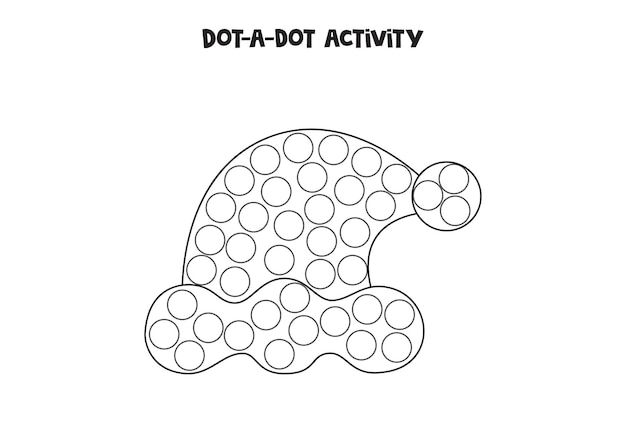 Dot a dot game for preschool kids Santa Claus cap