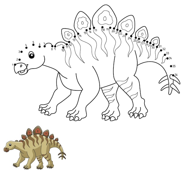 고립 된 점이 찍힌 Hesperosaurus 공룡