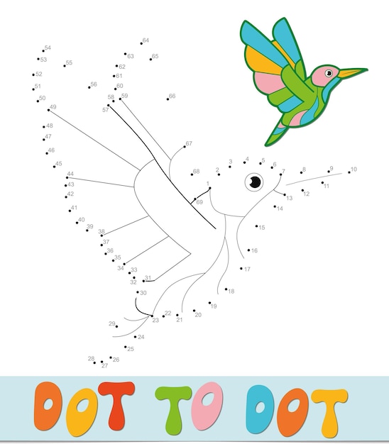 Dot to dot puzzle. Connect dots game. bird vector illustration