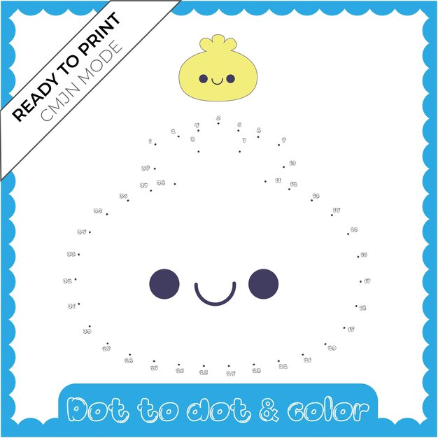 Dot to dot trace and color for children connect dots game and color worksheet