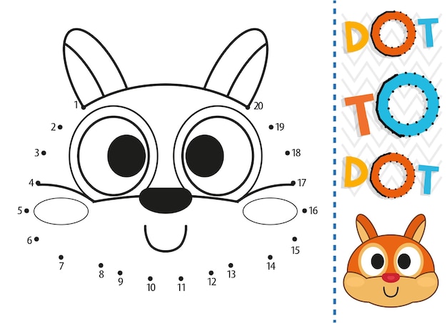 Dot to dot worksheet for kids. Connection dot coloring page. Point to point.