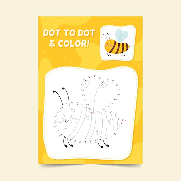 Vector dot to dot worksheet with bee