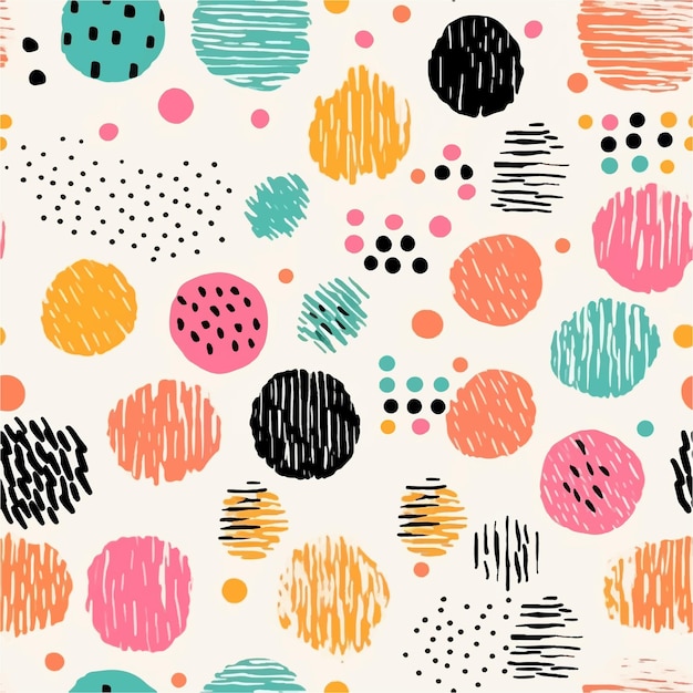 Vector dot ink stroke pastel hipster trendy textiel doodle print verf ronde artistieke grafische grunge