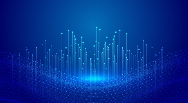 Технология подключения точечной линии Интернет большой векторный фон данных