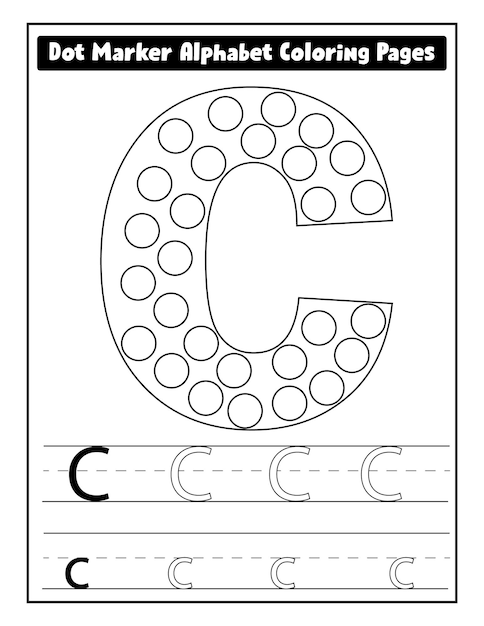 Dot marker alfabet kleurplaten voor peuters vector