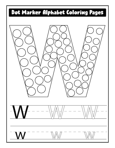 Dot marker alfabet kleurplaten voor peuters vector