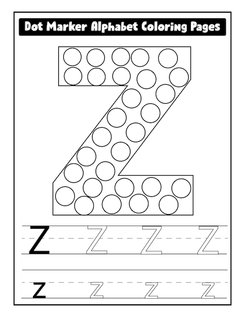 Dot marker alfabet kleurplaten voor peuters vector