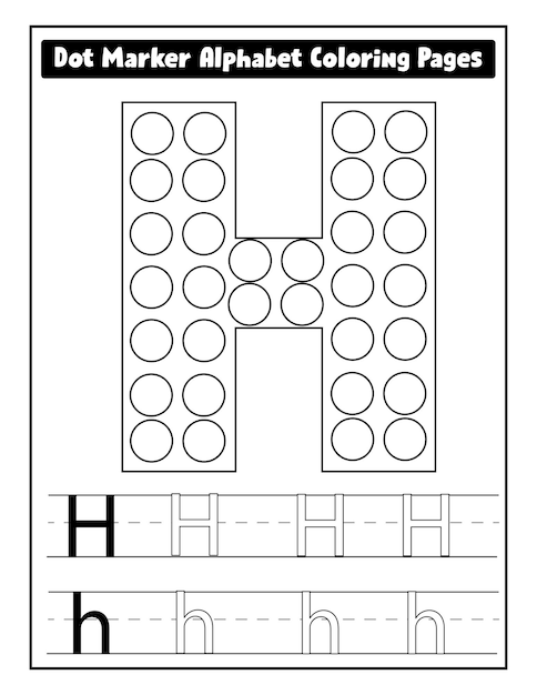 幼児のベクトルのためのドットマーカーアルファベットぬりえ