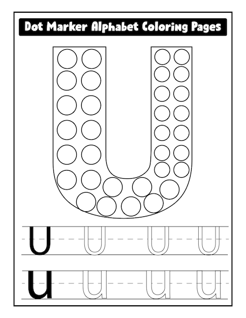 Vector dot marker alphabet coloring pages for toddlers vector