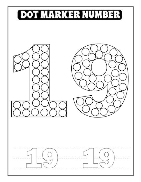 Dot marker number coloring pages
