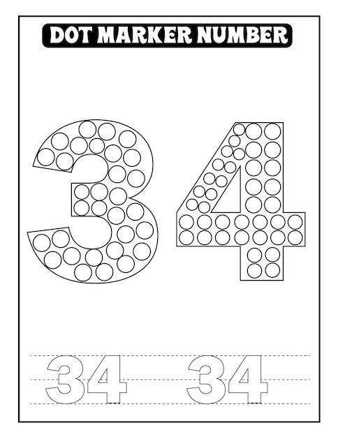 Dot Marker number coloring pages