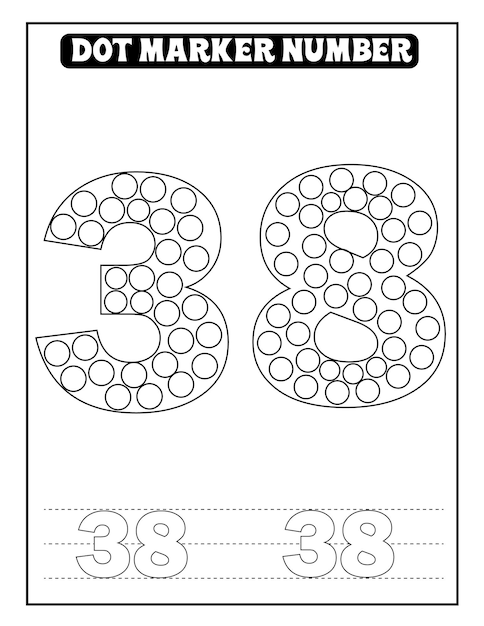 Dot Marker number coloring pages