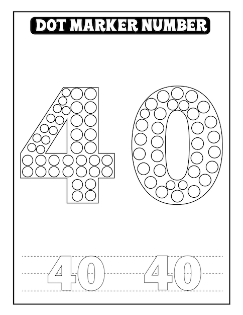 Vettore disegni da colorare con numero di pennarello a punti