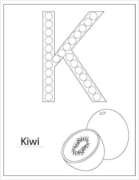 ドット マーカー アルファベット 食品トピックのぬりえページ 幼児および未就学児向けのアクティビティ