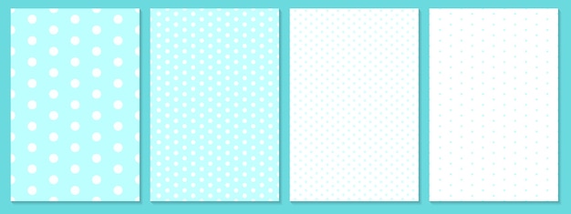 Vector dot patroon ingesteld. baby achtergrond. blauwe kleur. polka dot patroon.