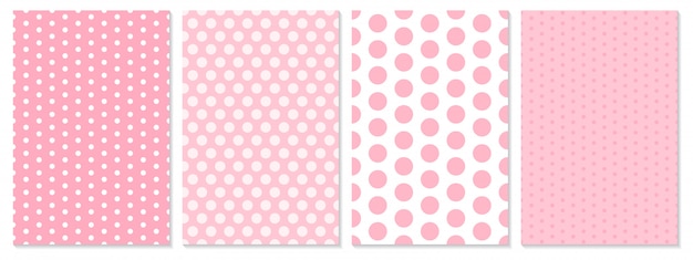 Dot patroon ingesteld. Baby achtergrond. Roze kleur. illustratie. Polka dot patroon.