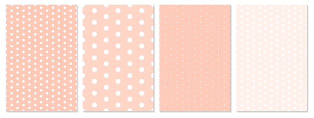 Dot patroon ingesteld. koraal kleur. polka dot patroon.