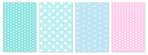 Dot pattern set. baby background. blue, pink colors.  polka dot pattern.