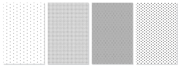 Dot pattern set. Monochrome background. Polka dot pattern.