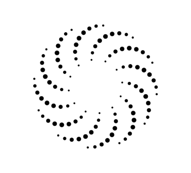 Точечные радиальные круговые линии круговые излучающие геометрические линии скорости солнечные лучи символ абстрактный полутоновый полосатый элемент дизайна линии движения векторная иллюстрация на белом фоне