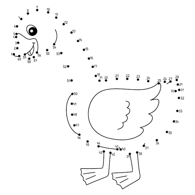 Dot to Dot Goose Farm Dierlijke geïsoleerde kleur
