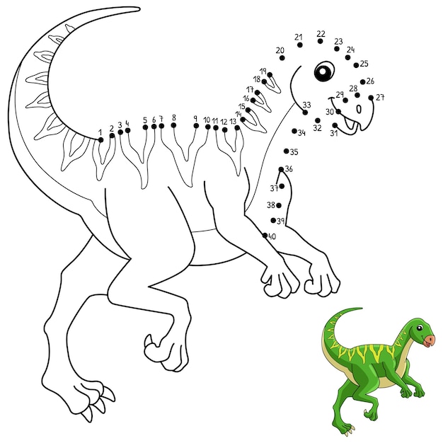 ドットツードットカンタスサウルス恐竜の着色分離