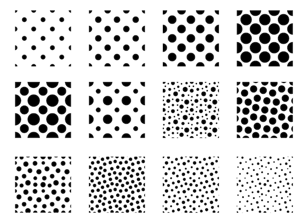 Dot vector pattern set polka dot background