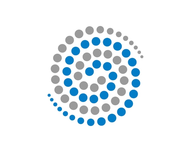 Vector dot vortex with blue and gray colors