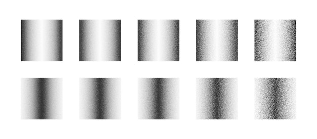 도트 작업 손으로 그린 점묘 추상 선형 그라데이션 벡터 흰색 배경에 고립 된 다른 변형에서 설정합니다. 블랙 노이즈 스티플 도트 디자인 요소 컬렉션의 다양한 정도 그라데이션