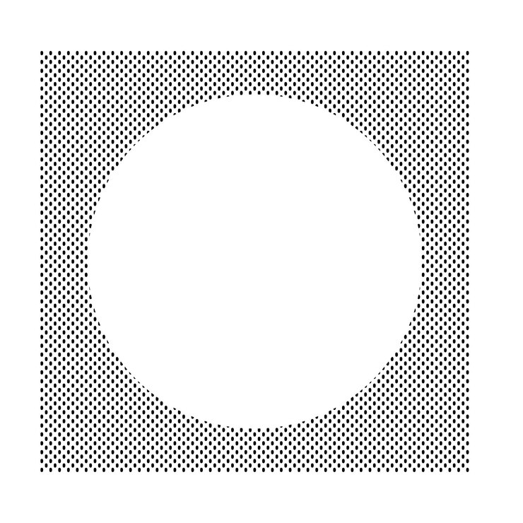 Vector doted rectangle circle border template