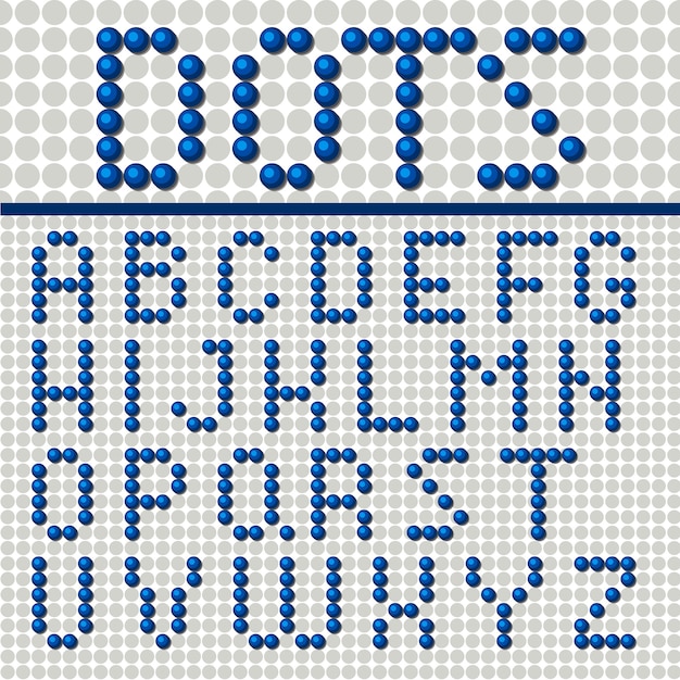 Dots font alphabet