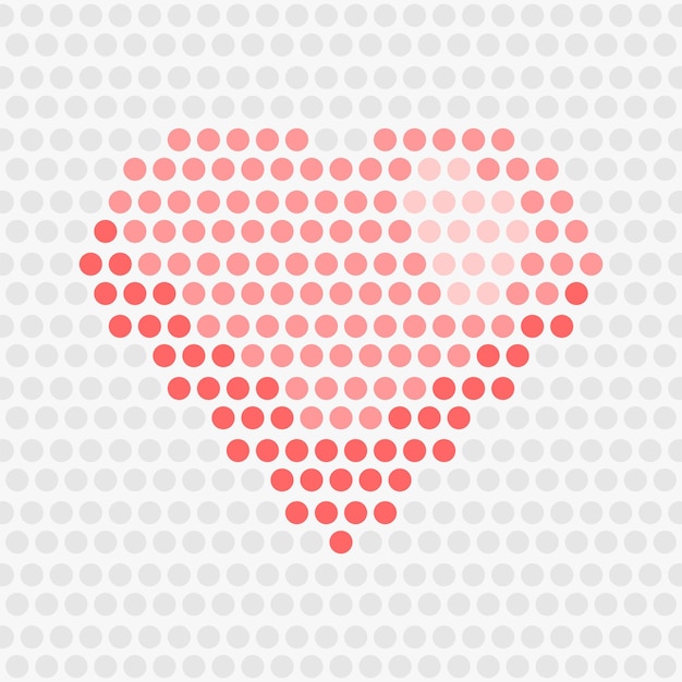 Vector dots heart love symbol illustration