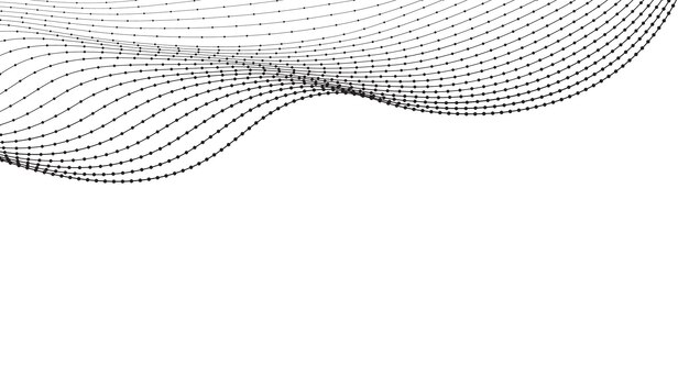 точки линии вектор черно-белый абстрактный фон.
